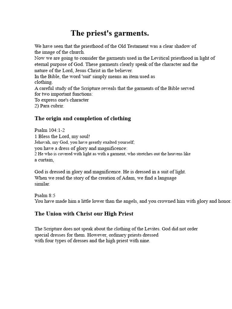 Understanding the High Priest's Garments | PDF | Glory (Religion ...