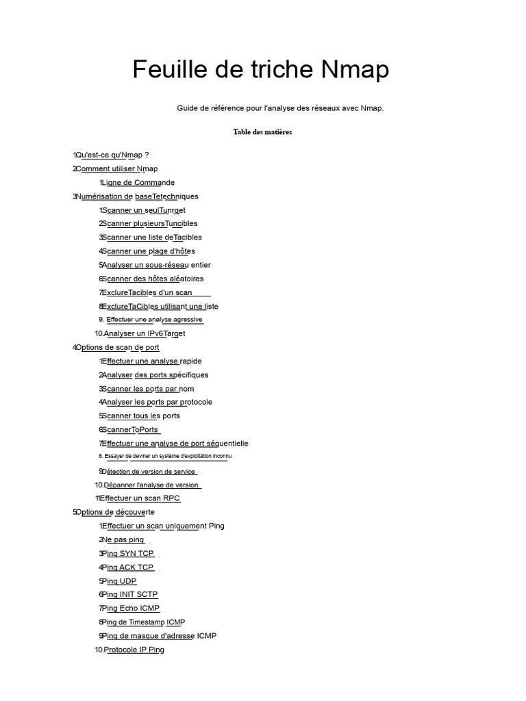 Guide Nmap : Techniques et Commandes | PDF | Protocole de contrôle de ...