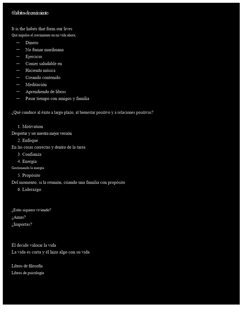 6 Hábitos para el Crecimiento Personal | PDF | Sicología