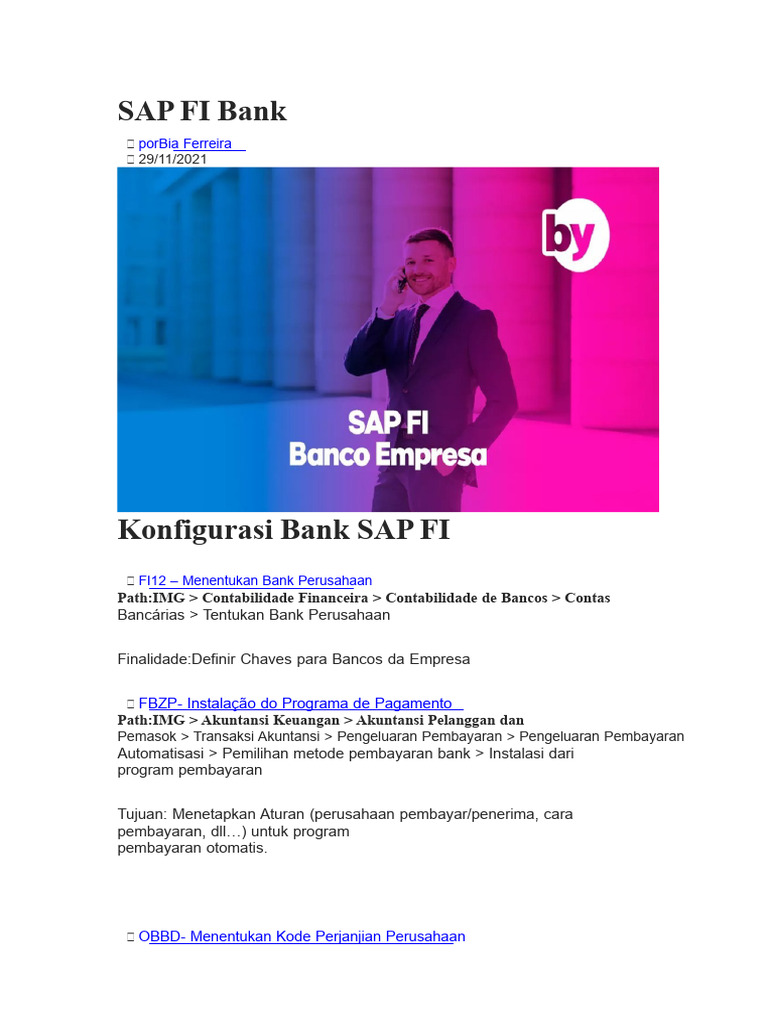 Panduan Konfigurasi SAP FI Bank | PDF