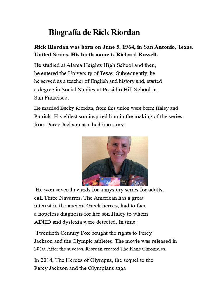 Biography of Rick Riordan | PDF