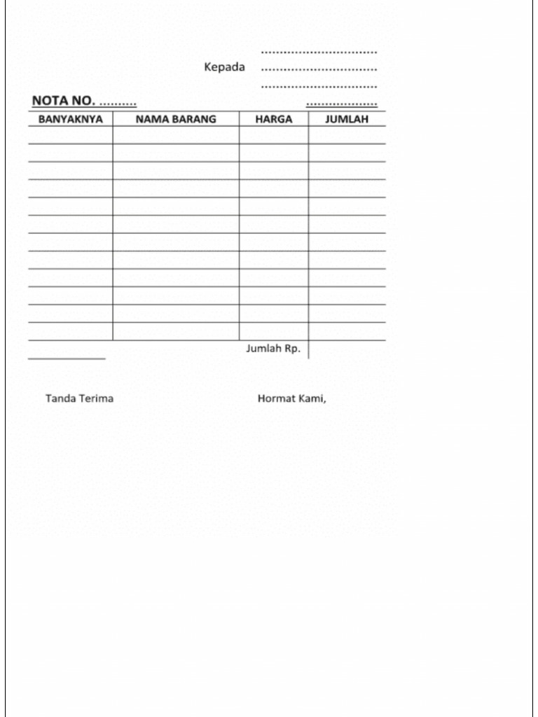 Contoh Nota Kosong | PDF