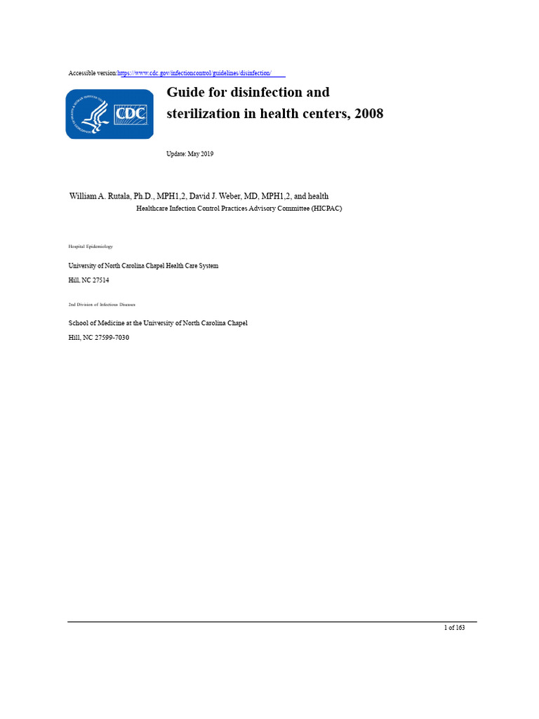 Disinfection and Sterilization Guide 2019 | PDF | Disinfectant ...
