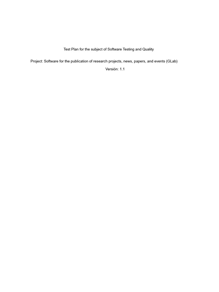 1 Test Plan | PDF | User (Computing) | Software Engineering