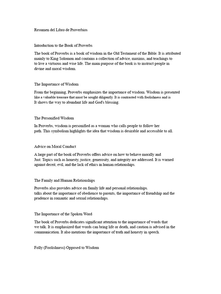 Insights from the Book of Proverbs | PDF | Book Of Proverbs | Wisdom