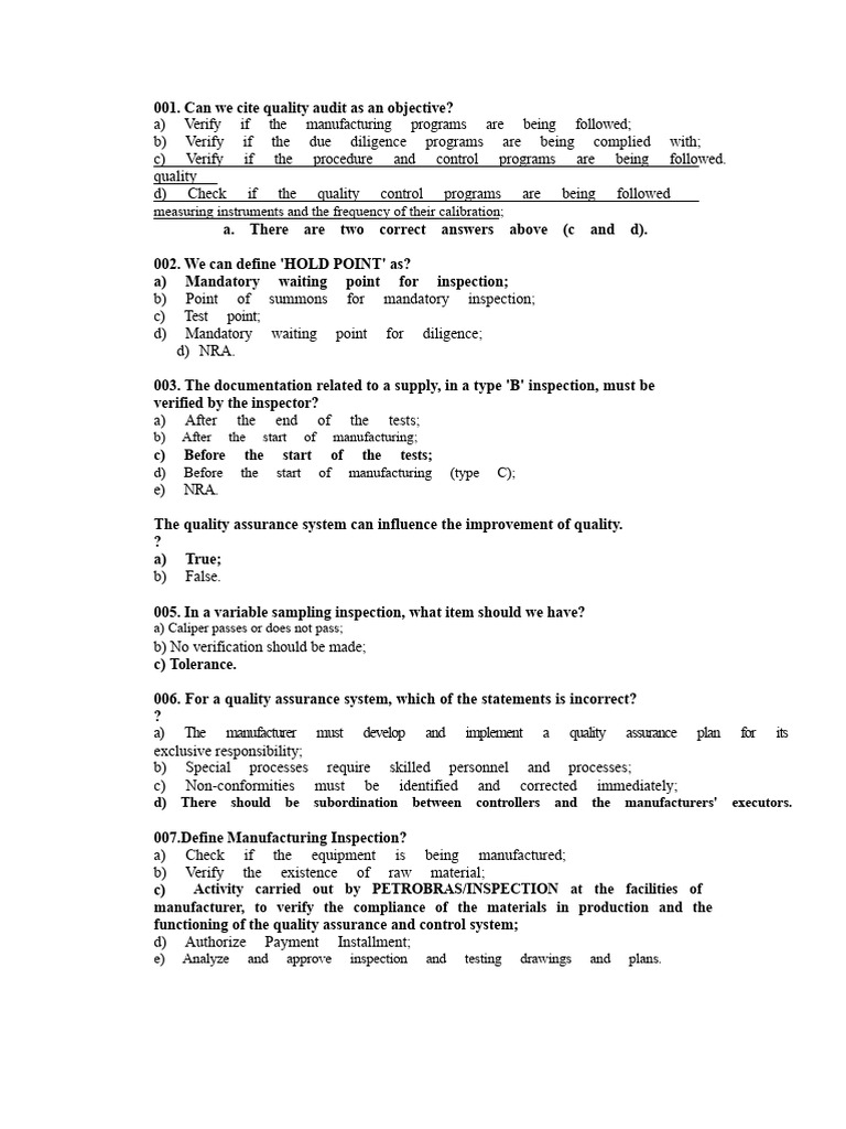Quality Assurance and Inspection Guidelines | PDF | Audit | Quality ...