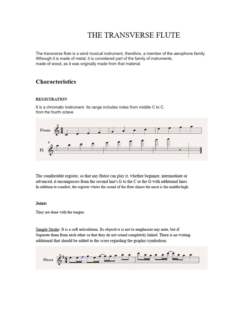 Transverse Flute Techniques and Tips | PDF | Music Theory | Musicology
