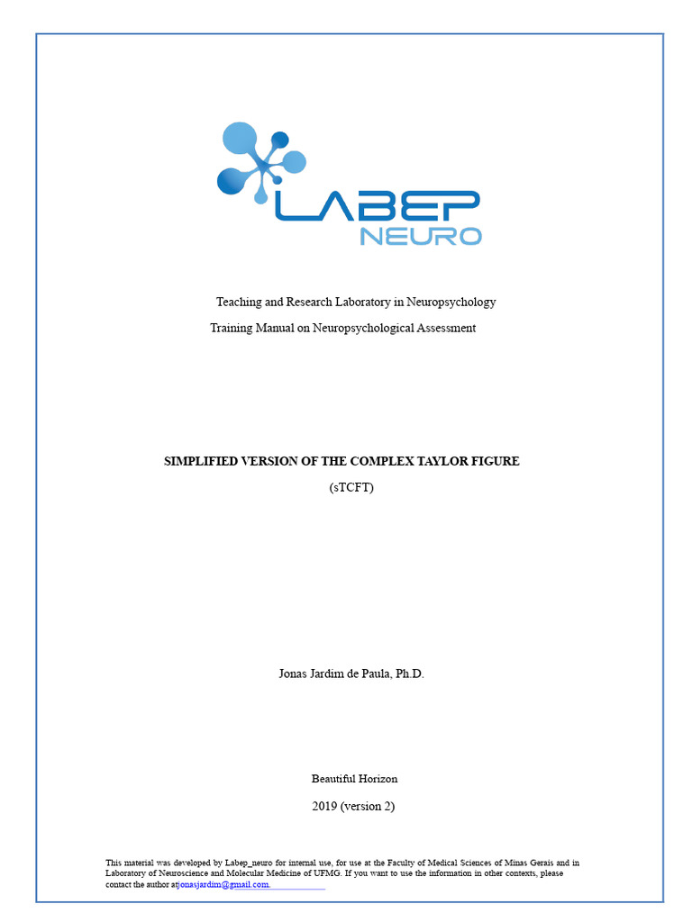 Simplified Taylor Complex Figure Test Guide | PDF | Recall (Memory ...