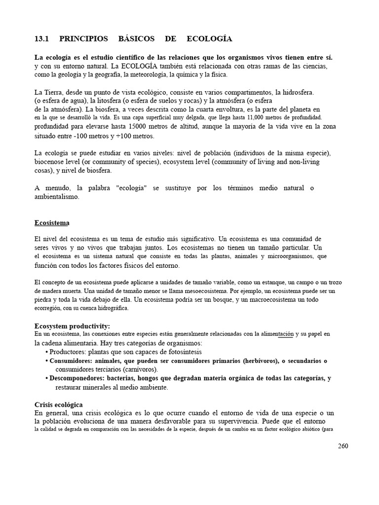 Principios Básicos de Ecología y Ecosistemas | PDF | Ecología ...