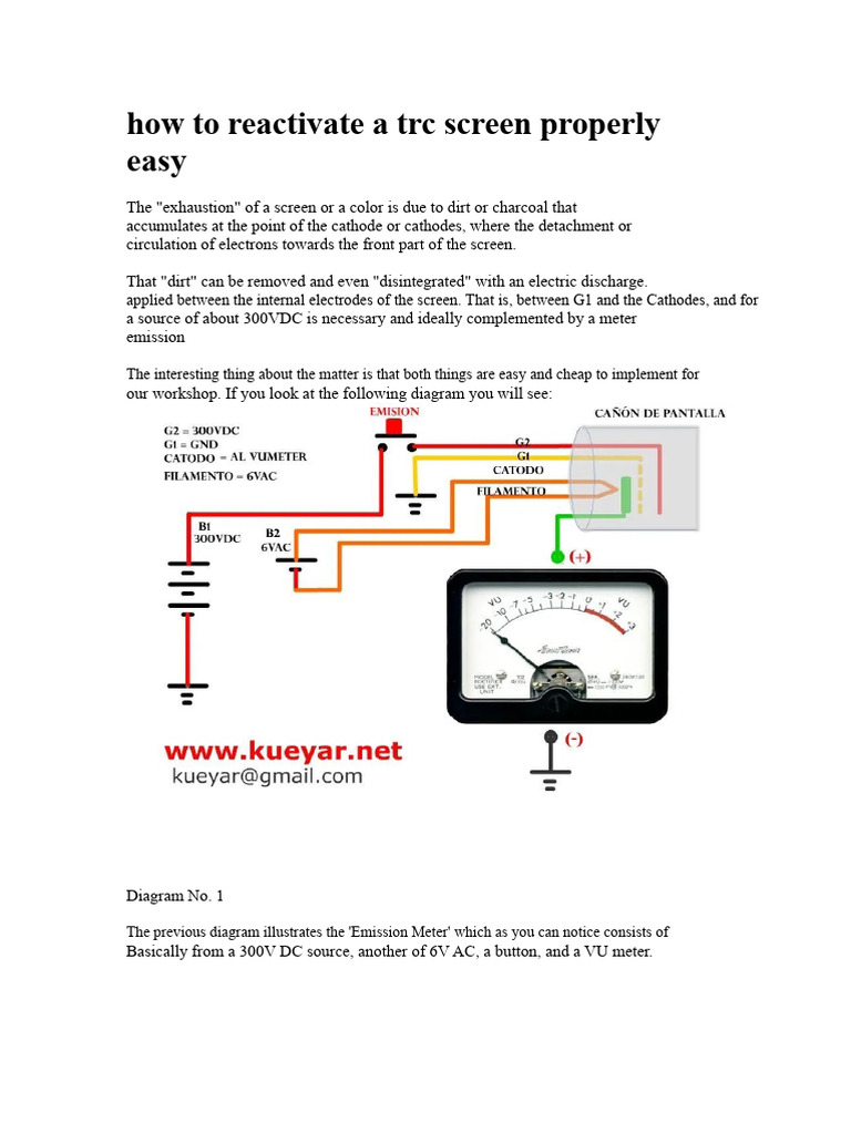 How To Easily Reactivate A CRT Screen | PDF | Cathode | Vacuum Tube