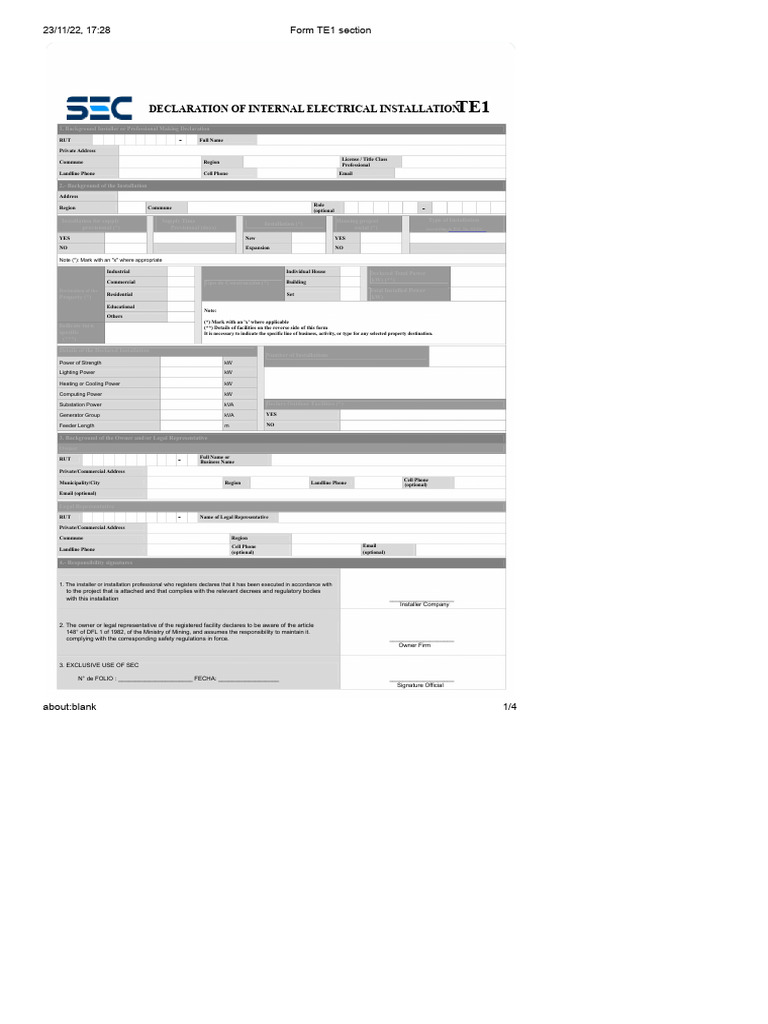 Form TE1 Sec | PDF