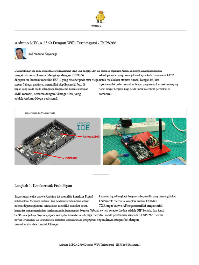Arduino Mega 2560 dengan WiFi ESP8266 | PDF