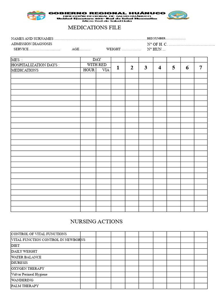 Patient Medication and Care Log | PDF