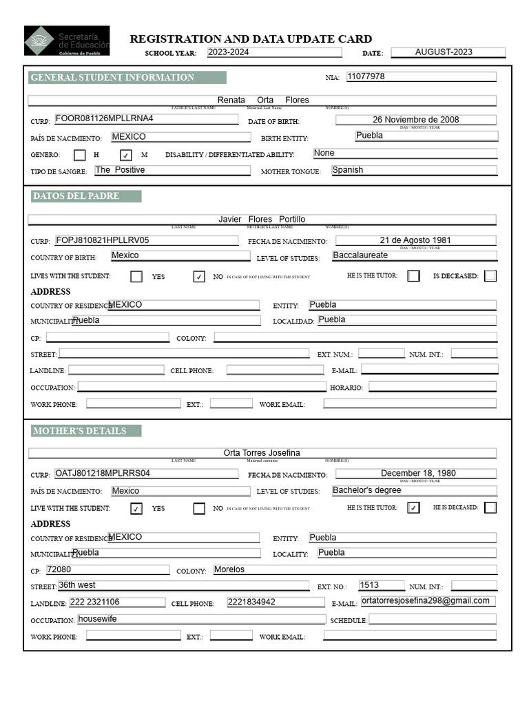 Student Registration Data 2023-2024 | PDF | Authentication | Government ...