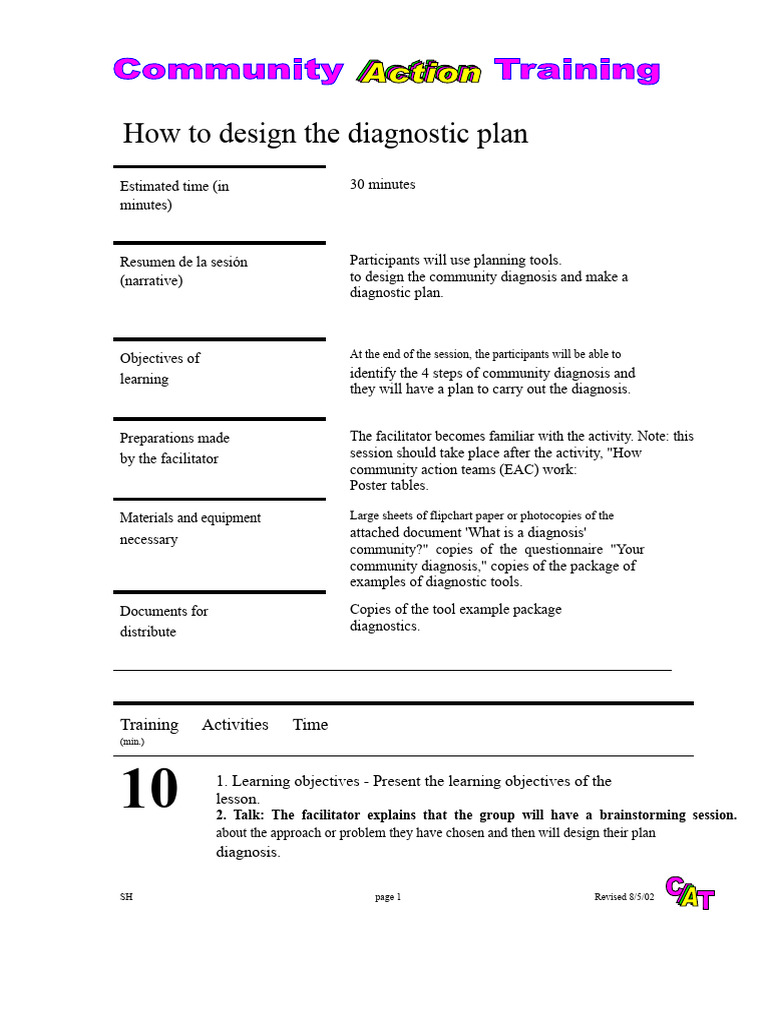 How To Prepare A Diagnostic Plan | PDF | Questionnaire | Cognition