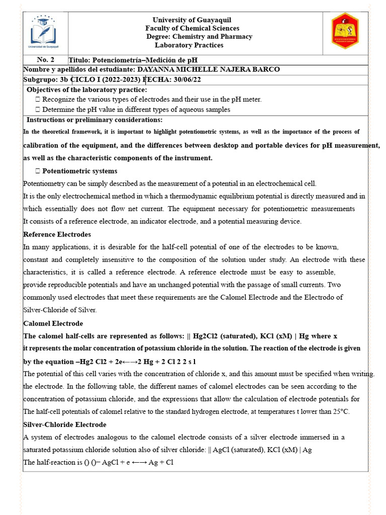 REPORT 2 POTENTIOMETRY PH | PDF | Ph | Calibration
