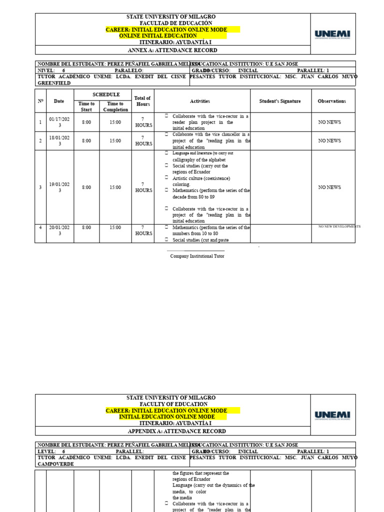 Annex A Attendance - Register (2) (1) (Repaired) | PDF | Writing | Learning