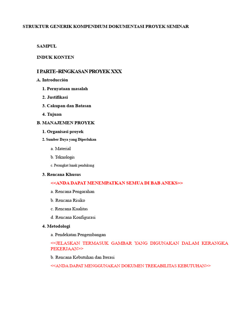 Struktur Dokumentasi Proyek | PDF