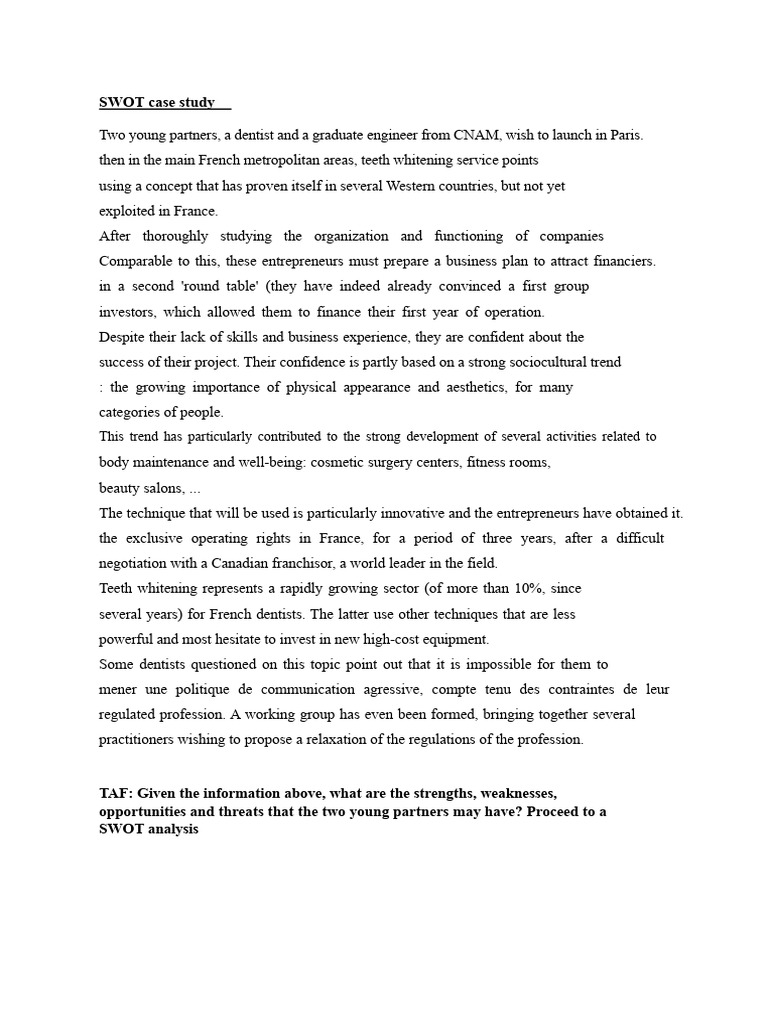 SWOT Case Study | PDF