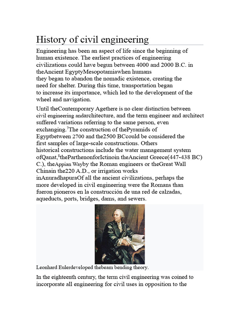 Evolution of Civil Engineering History | PDF