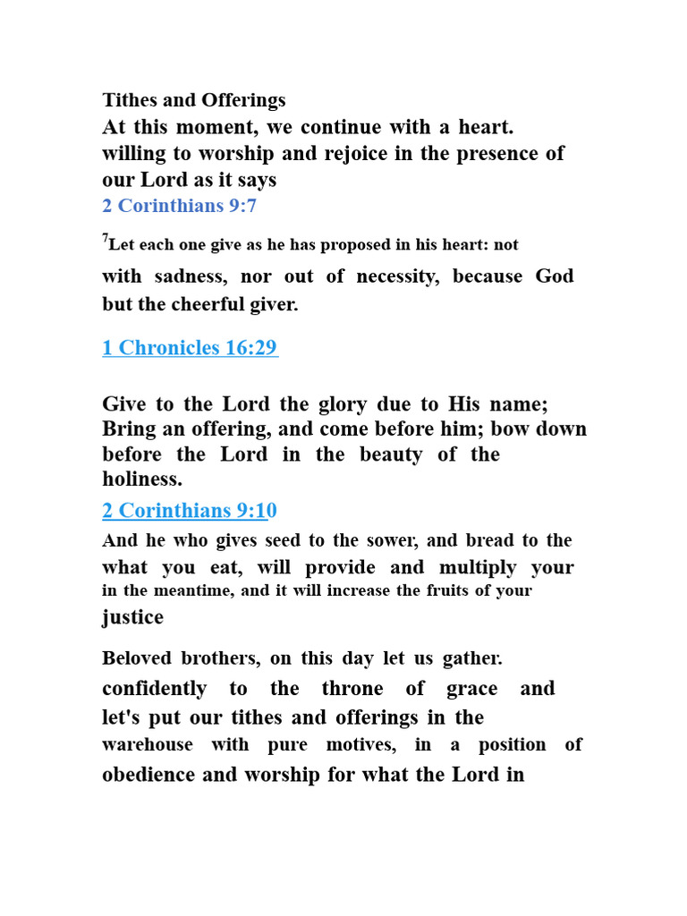 Understanding Tithes and Offerings | PDF