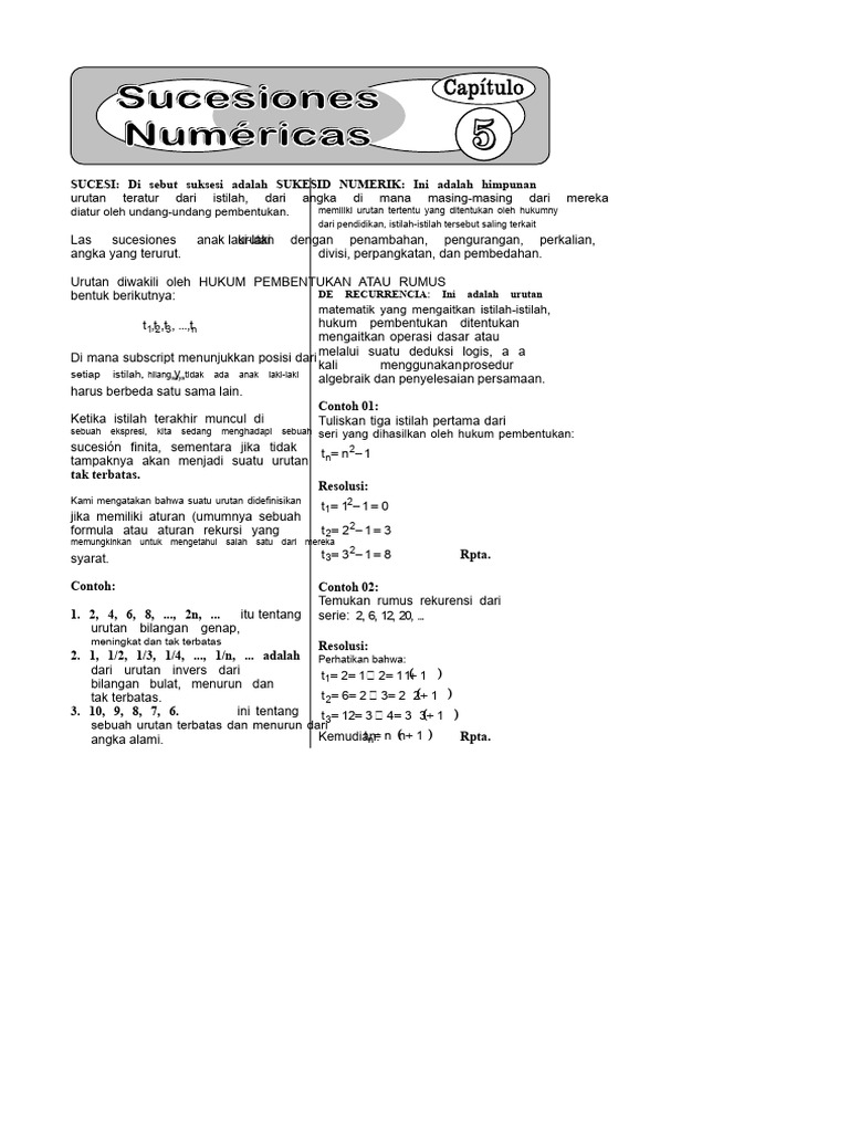 Suksesi Numerik dan Rumus Rekursi | PDF