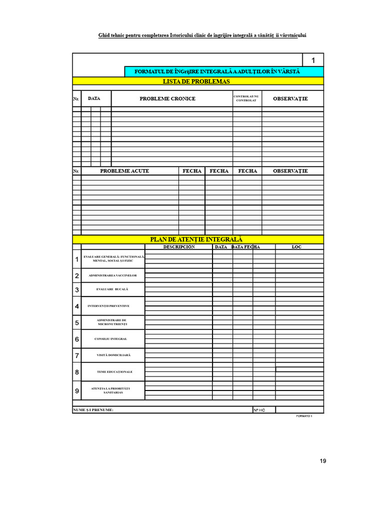 Format de Completare A Istoricului Clinic | PDF