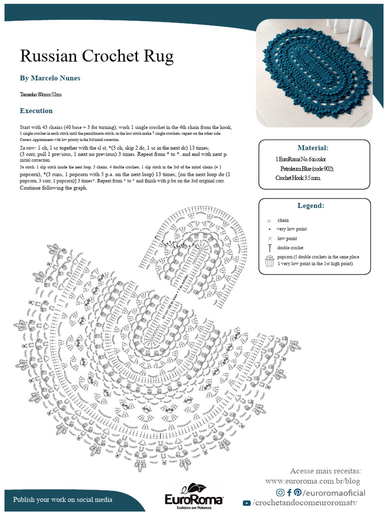 Russian Crochet Rug Pattern Guide | PDF | Crochet | Woven Fabrics