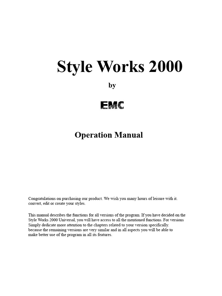 Style Works 2000 User Manual Guide | PDF | Icon (Computing) | Computer File