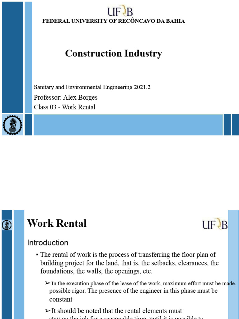 Work Rental Techniques in Construction | PDF
