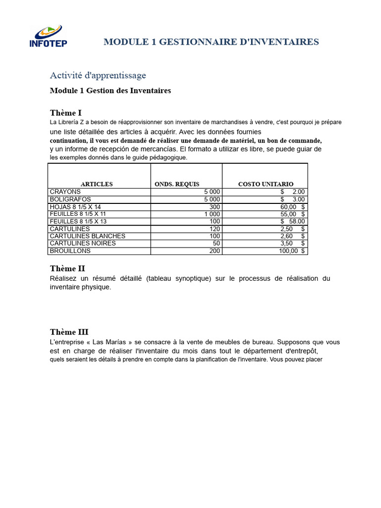Gestion des Inventaires : Guide Pratique | PDF | Inventaire | Logistique