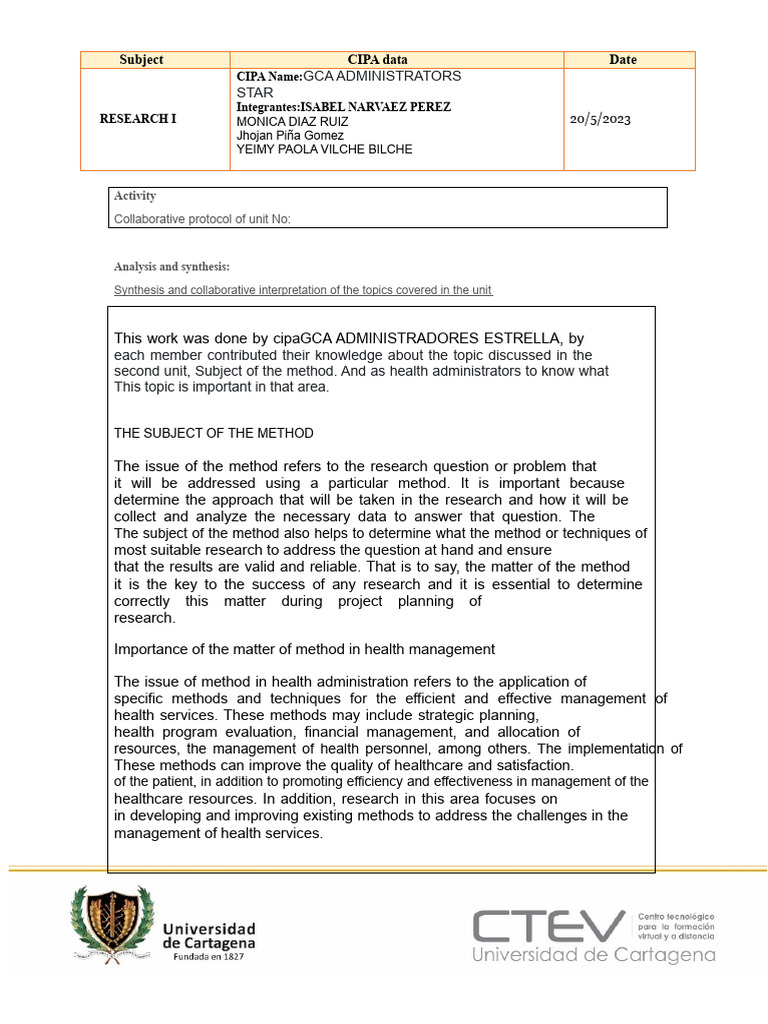 The Subject of The Method | PDF | Data | Methodology