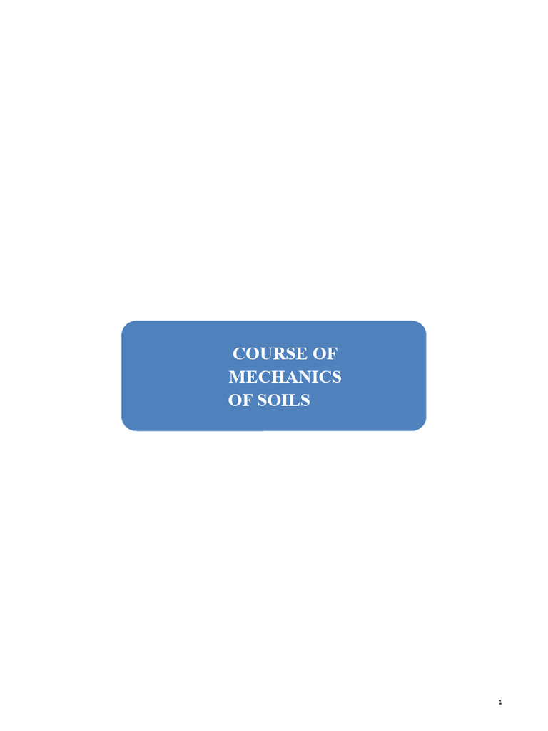 Mechanics of Soils Course Overview | PDF | Soil Mechanics | Clay