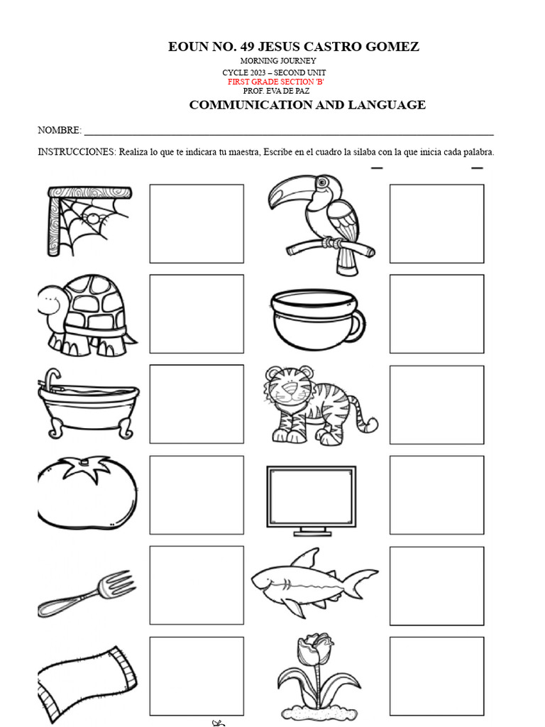 First Grade Exams - Second Unit | PDF
