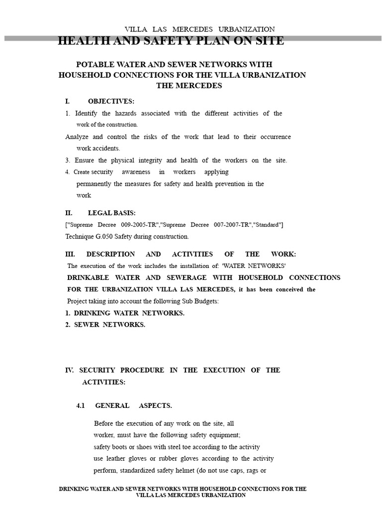 HEALTH AND SAFETY PLAN ON SITE | PDF | Risk | Risk Assessment