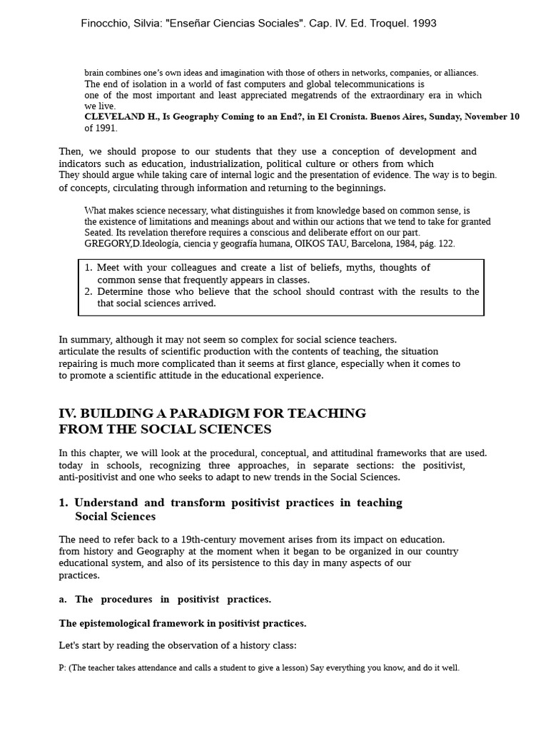 Teaching Social Sciences: Positivism Insights | PDF | Positivism ...