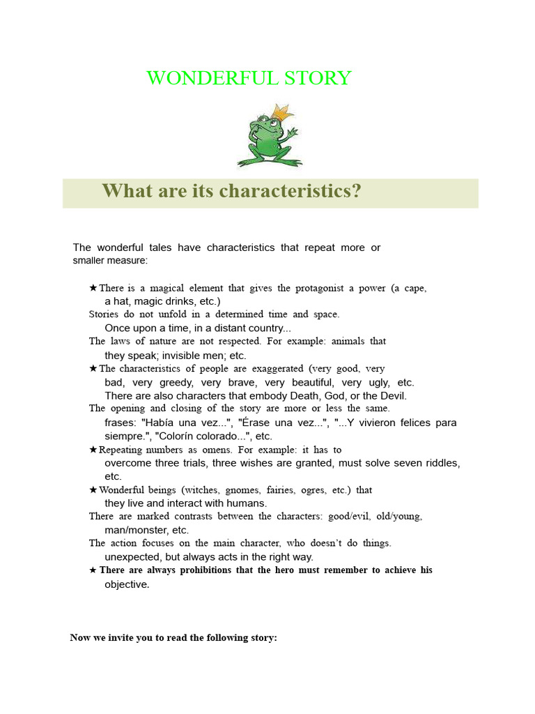 Characteristics of Wonderful Tales | PDF