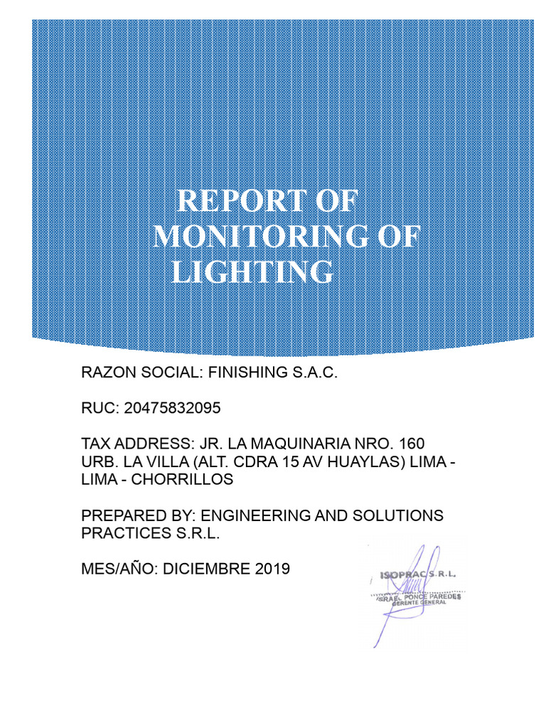 Lighting Report Rev.00 | PDF | Lighting | Light