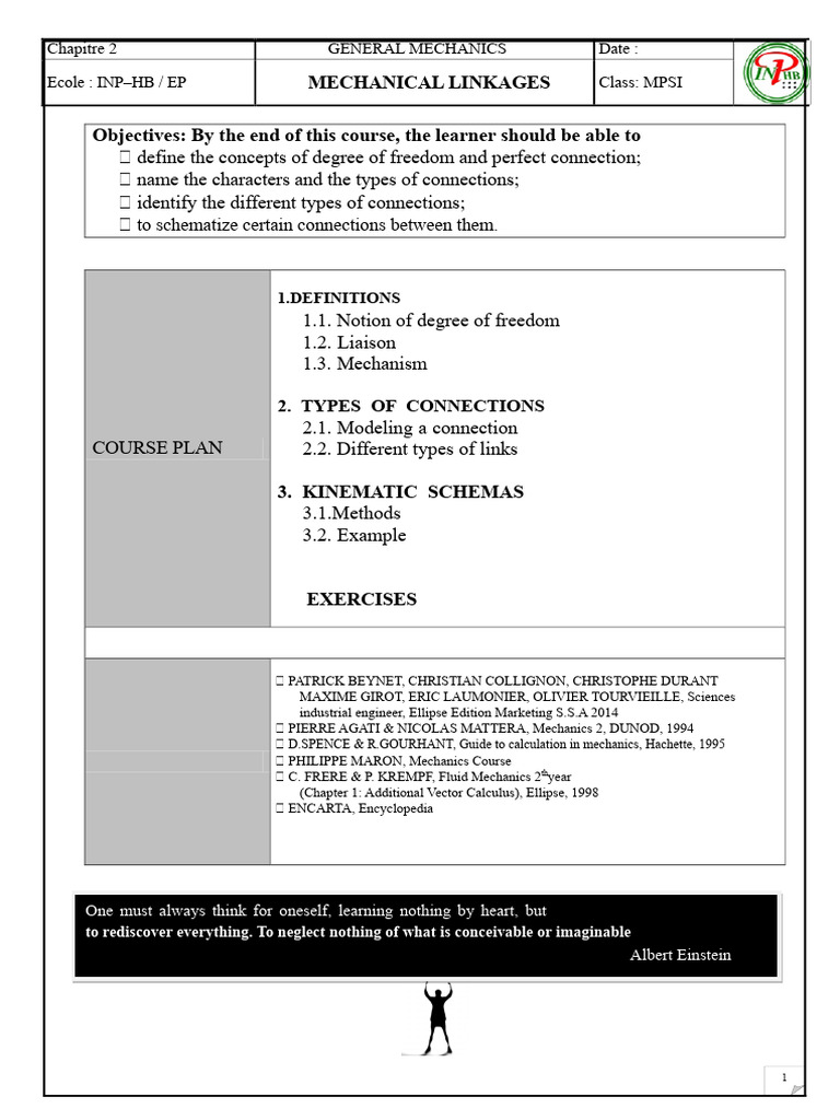 Mechanical Linkages and Connections Guide | PDF | Kinematics | Rotation