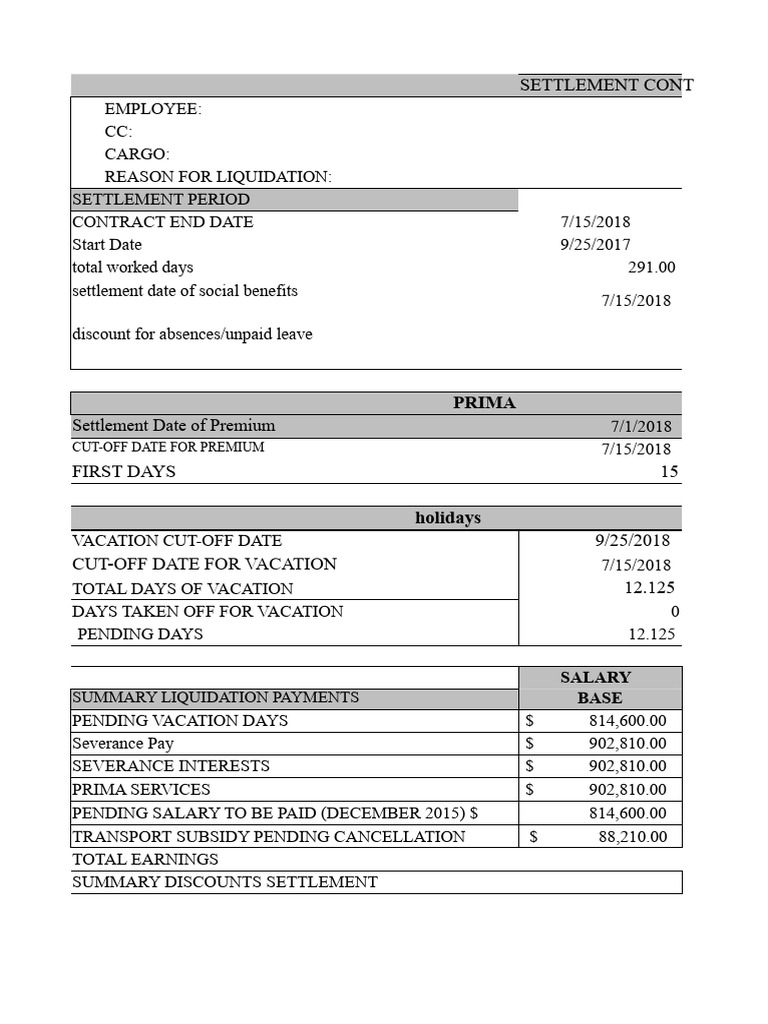 Liquidation Format Contract | PDF | Factor Income Distribution ...