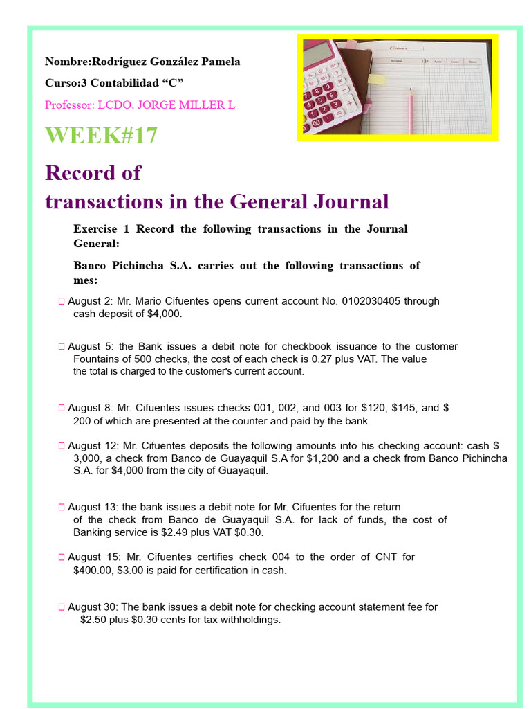 General Journal Transactions Record | PDF | Transaction Account | Cheque