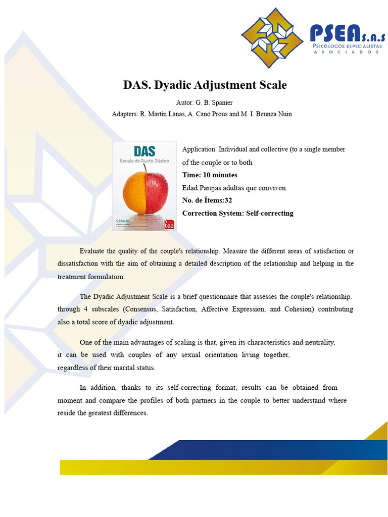 Dyadic Adjustment Scale Overview | PDF