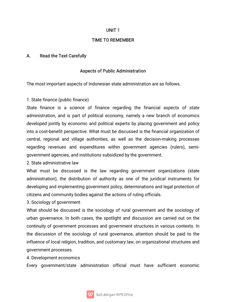 Key Aspects of Indonesian Public Administration | PDF