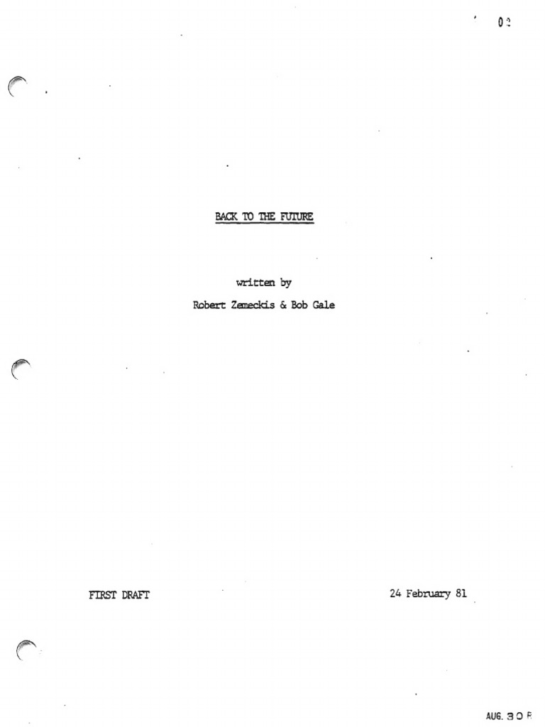 Back to the Future First Draft Script | PDF