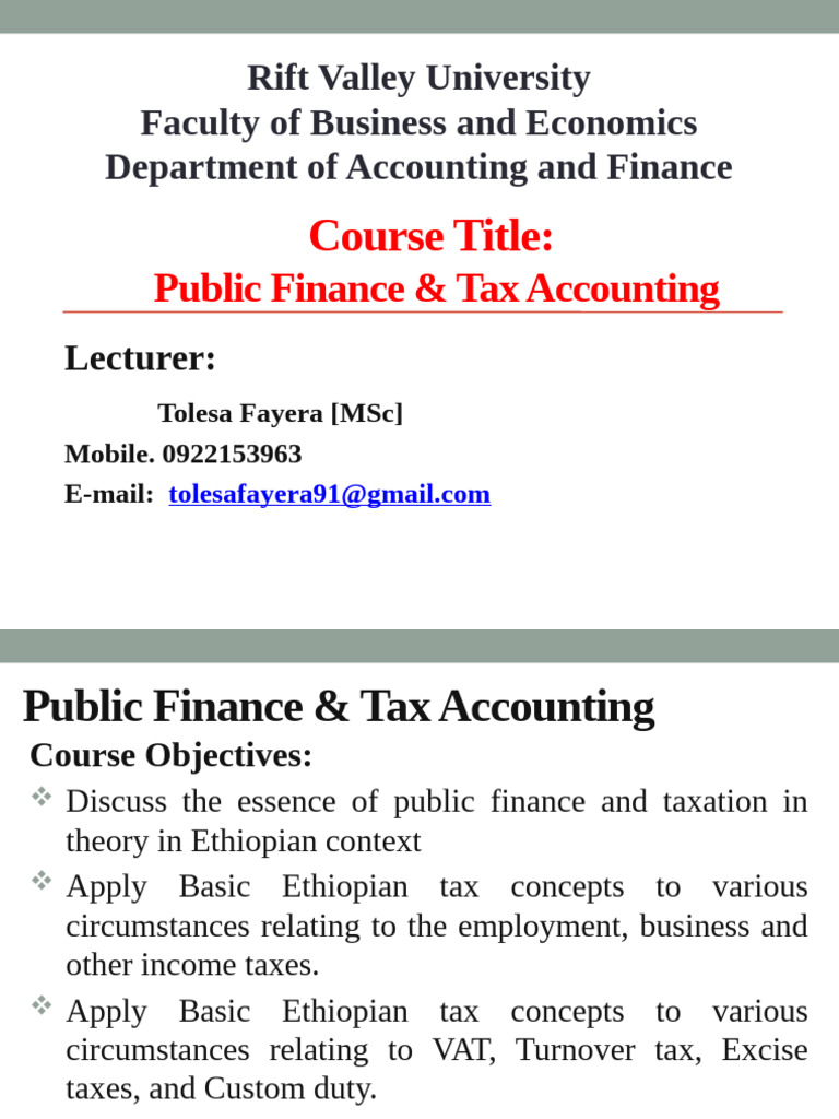Public Finance & Tax Accounting Overview | PDF | Taxes | Public Finance