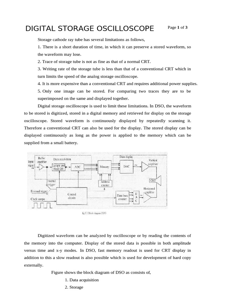 Digital Storage Oscilloscope Overview | PDF | Signal Processing | Computing