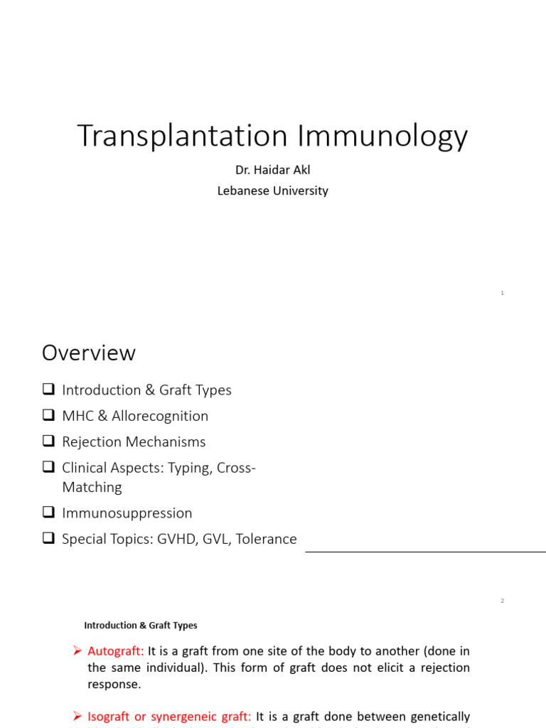 Transplantation Immunology New | PDF | Transplant Rejection | Major ...