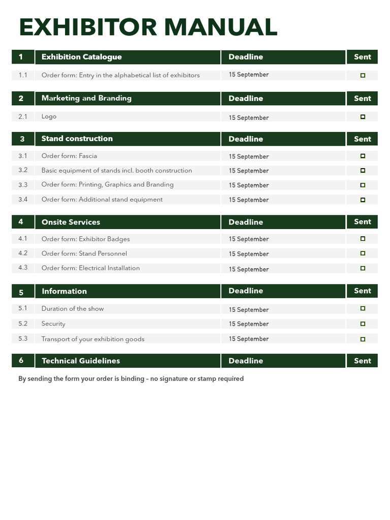 Exhibition Order Forms and Guidelines | PDF | Chair | Door
