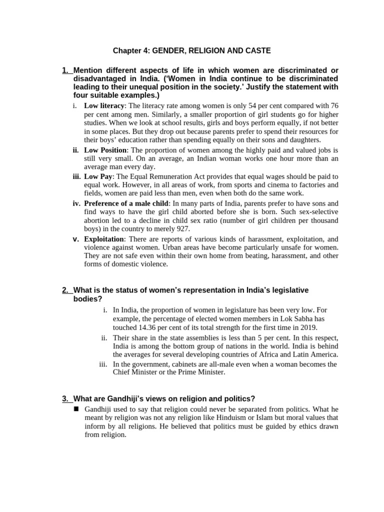 Gender Discrimination and Caste Politics in India | PDF | Woman | Elections