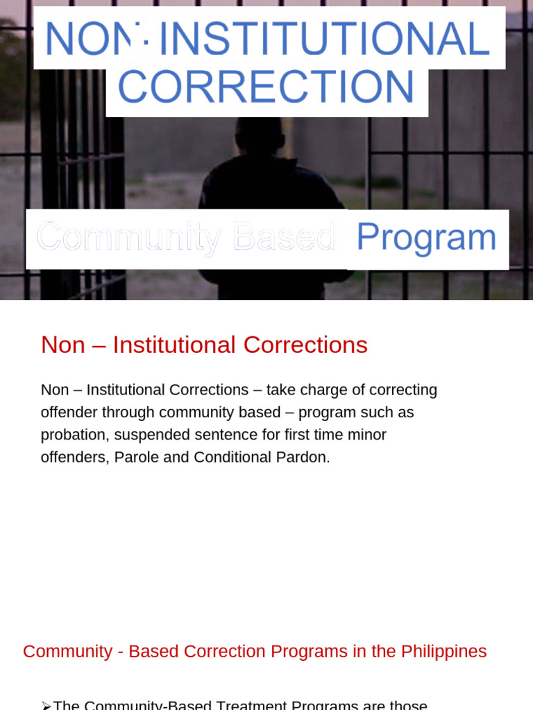 Community-Based Correction Programs | PDF | Probation | Pardon
